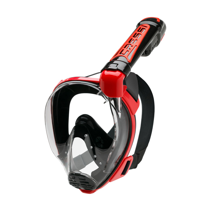 Masque de snorkeling Duke Dry Full Face - noir et rouge - 30x22x20
