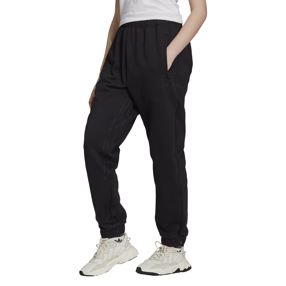 Jogginghose blau Side Slit Regular Fit Baumwolle schwarz