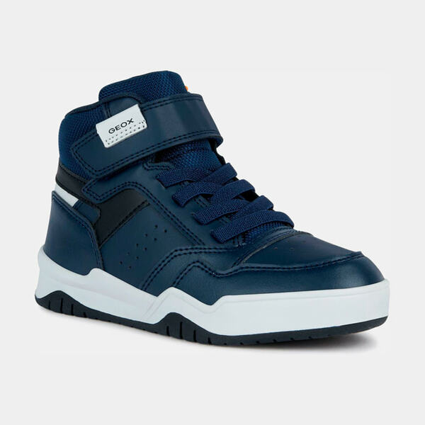 Sneakers montantes Perth bleu marine et gris marque Geox